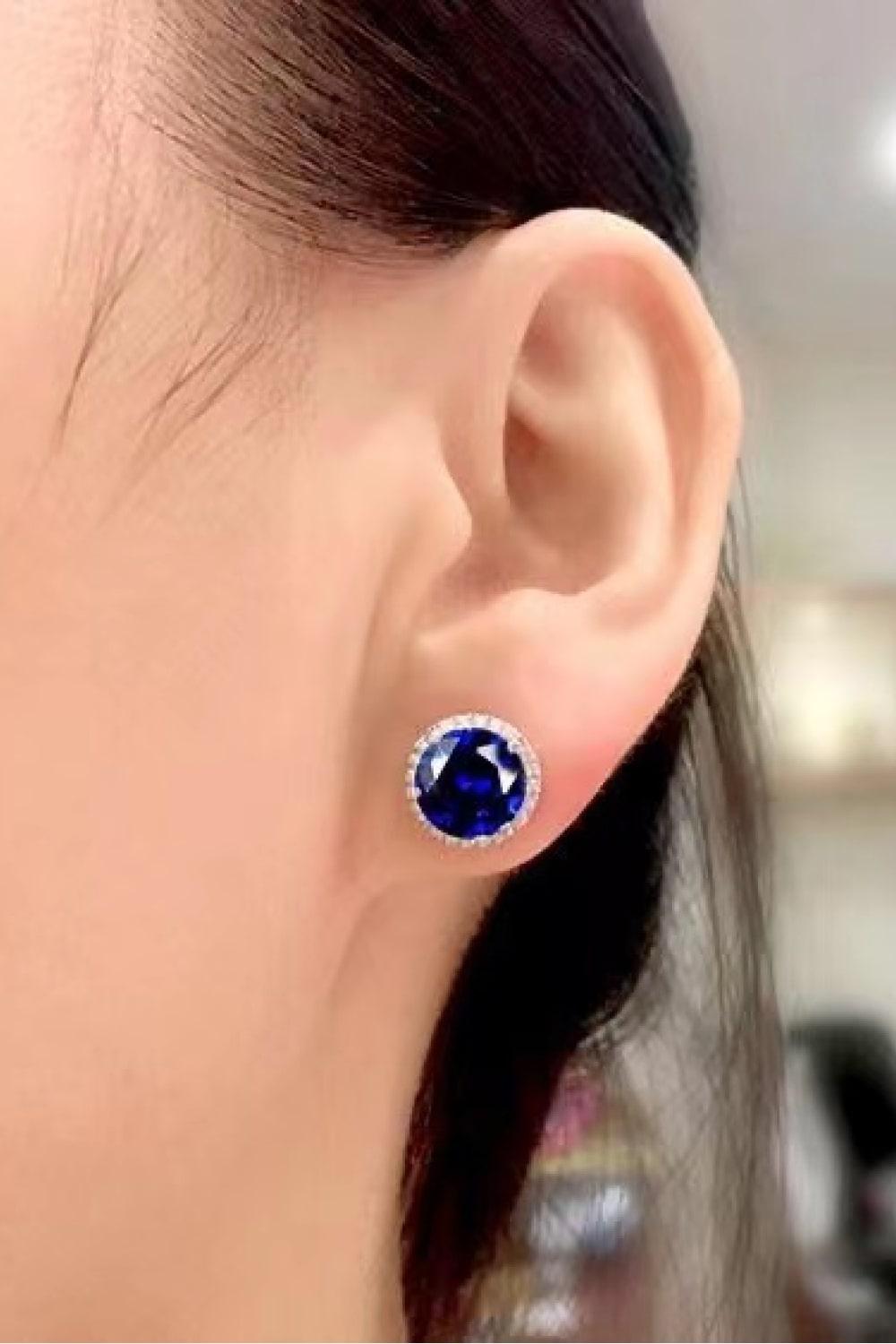 Contrast 2 Carat Moissanite Platinum-Plated Stud Earrings Carauana Store
