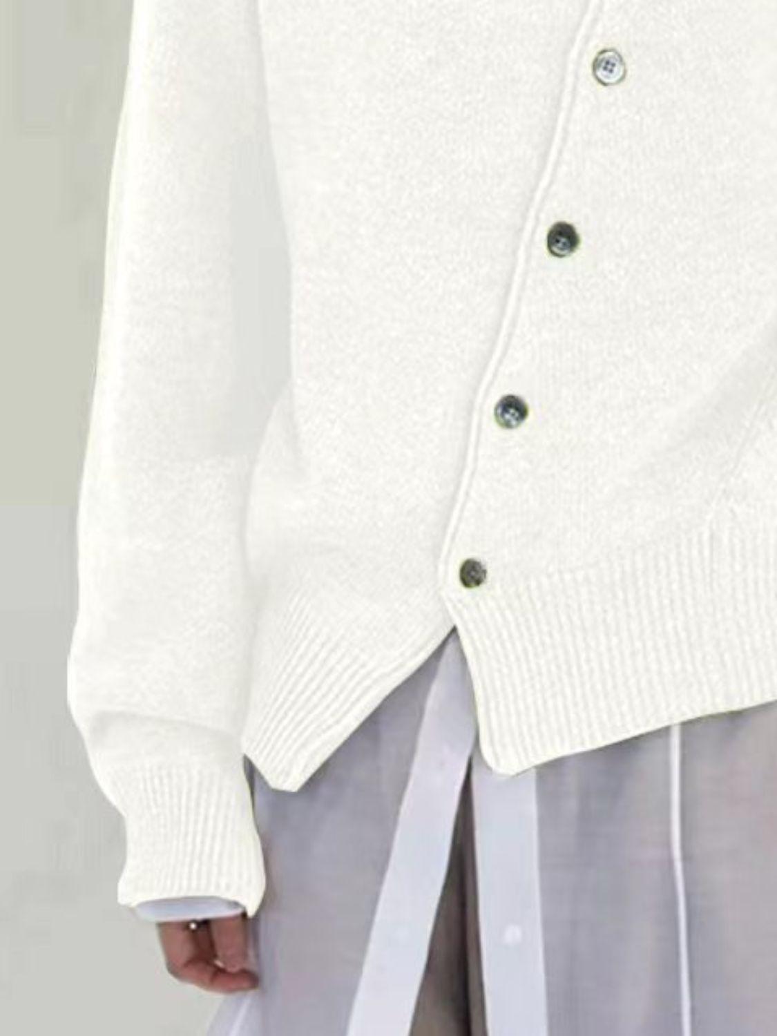 Dropped Shoulder Buttoned Cardigan Carauana Store