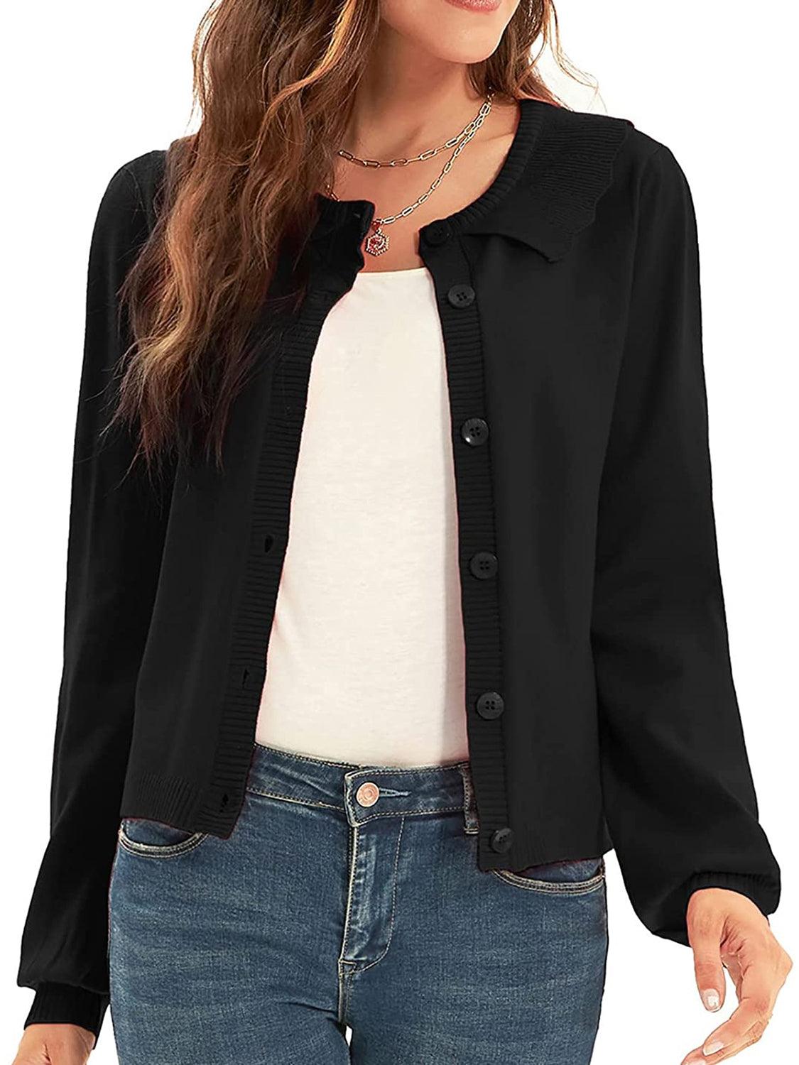 Collared Long Sleeve Button Down Cardigan Carauana Store