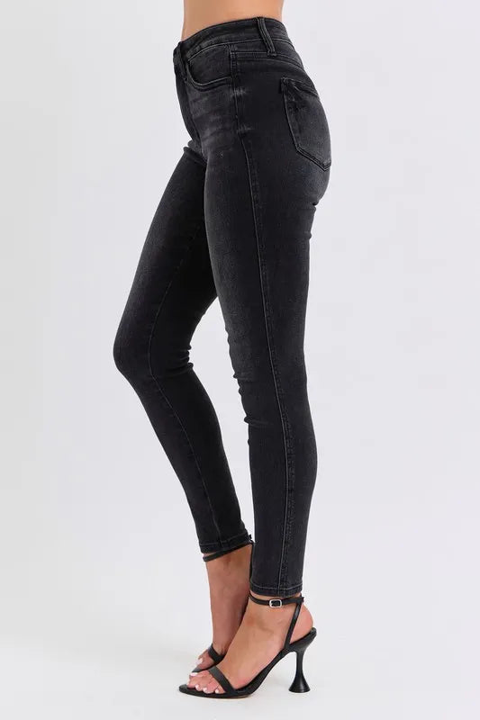 Judy Blue Full Size Mid Rise Tummy Control Skinny Jeans Plus Size Carauana Store