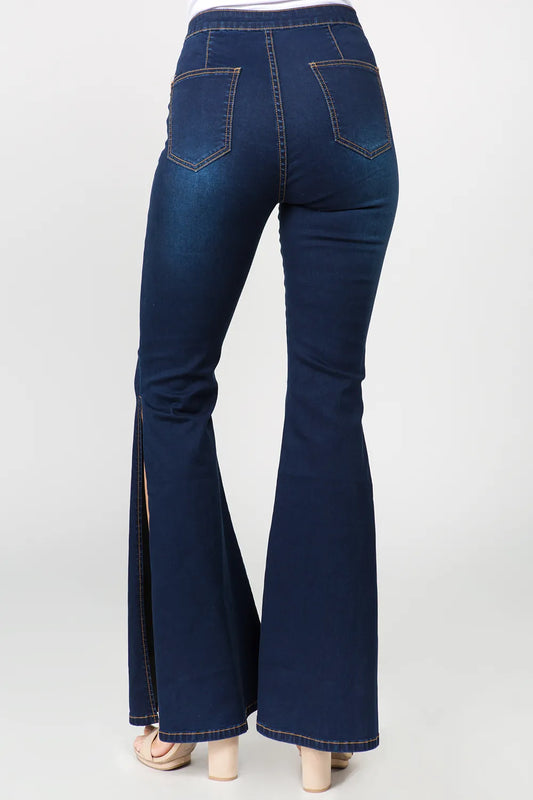 American Bazi Side Slit Flare Jeans Carauana Store