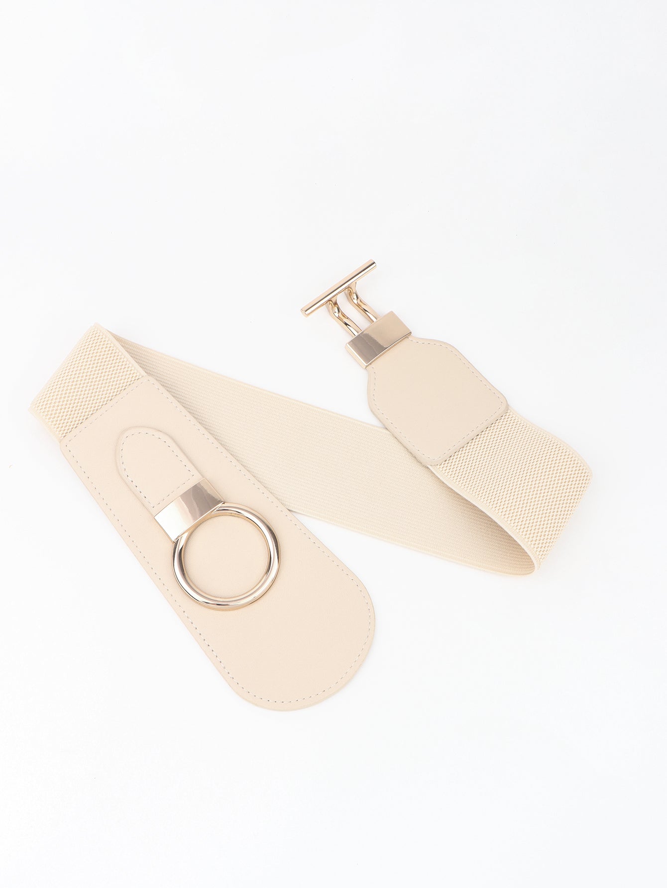 PU Elastic Wide Belt with Alloy Buckle Carauana Store