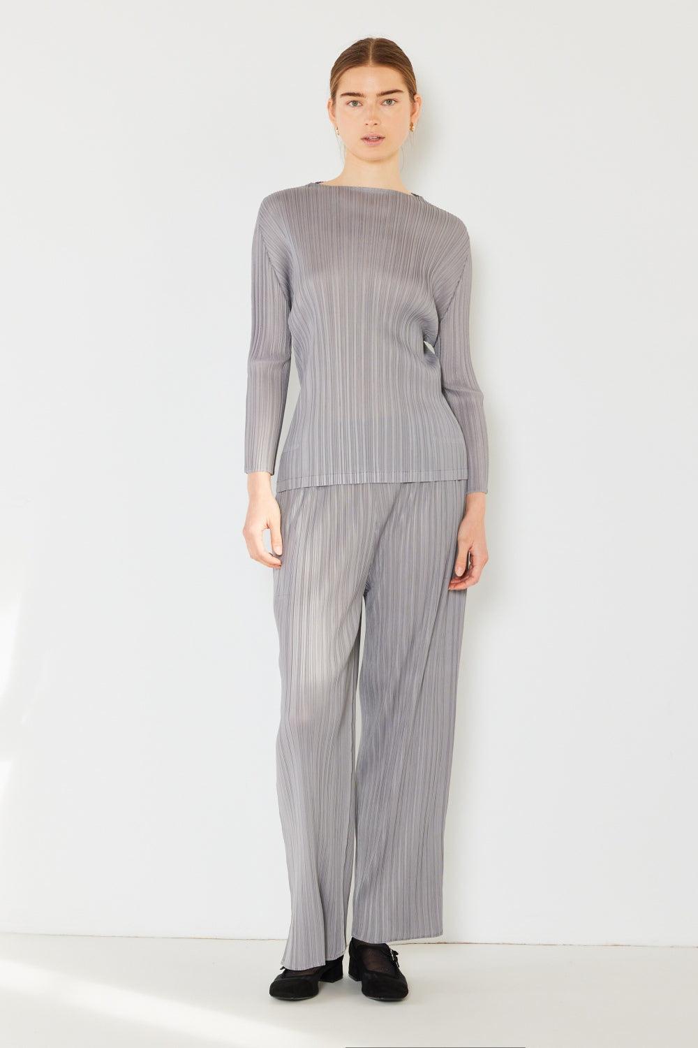 Marina West Swim Pleated Long Sleeve Boatneck Top Carauana Store