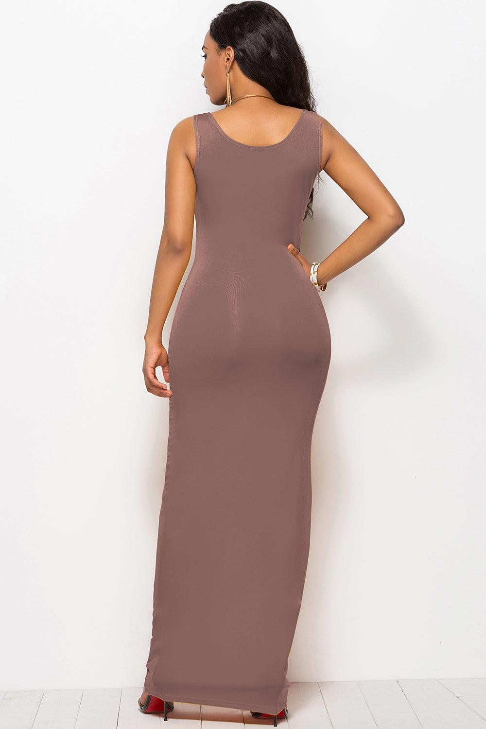 Scoop Neck Wide Strap Maxi Dress Carauana Store