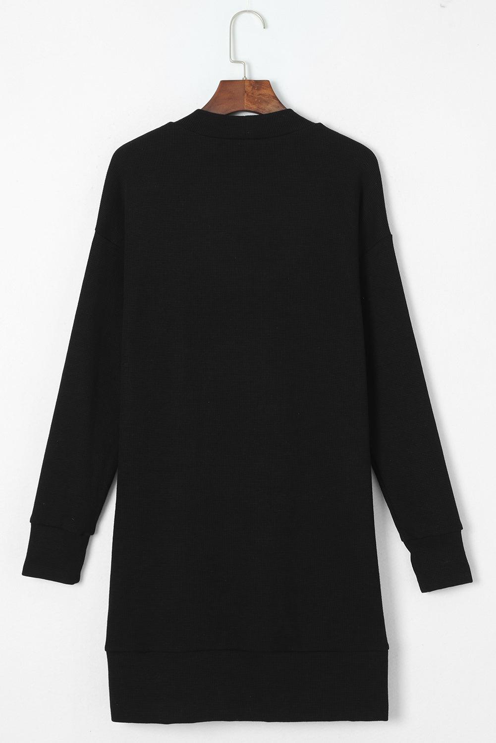 Pocketed Open Front Long Sleeve Cardigan Carauana Store