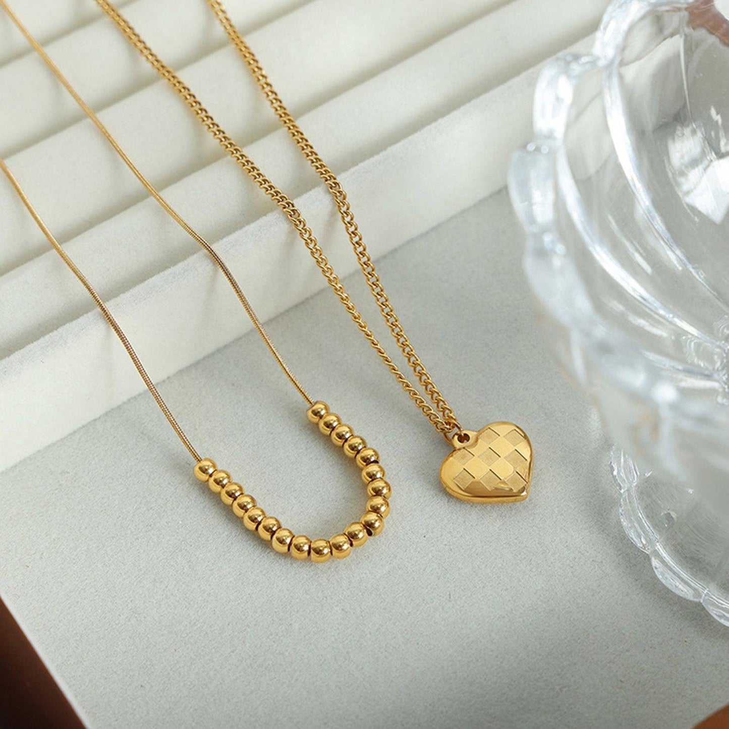 Heart Pendant Double-Lrayed Necklace Carauana Store