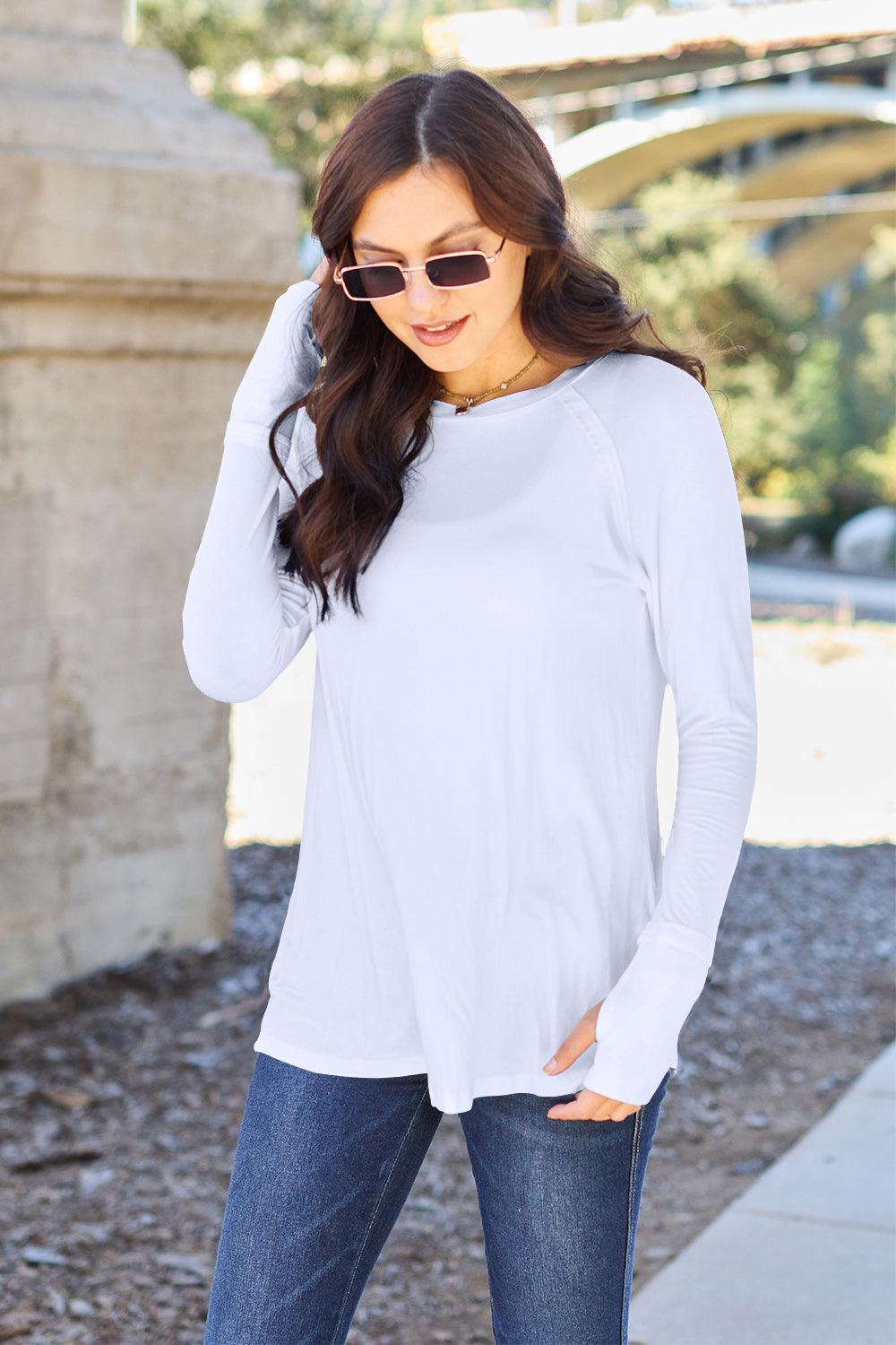 Basic Bae Full Size Round Neck Long Sleeve T-Shirt Carauana Store