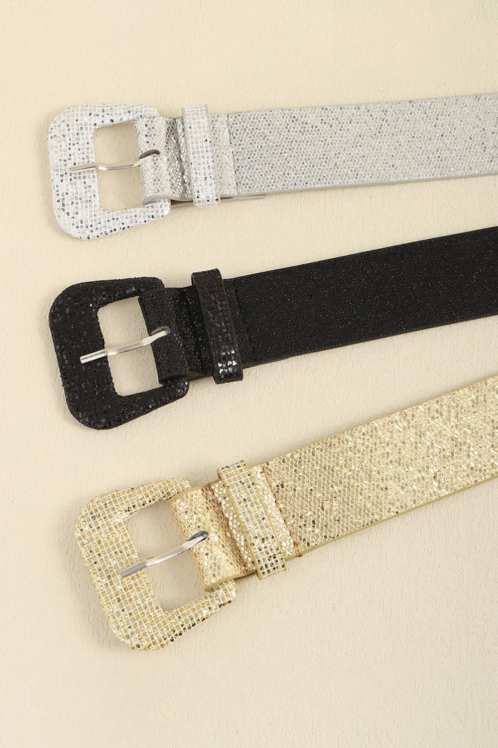 Glitter PU Leather Belt Carauana Store