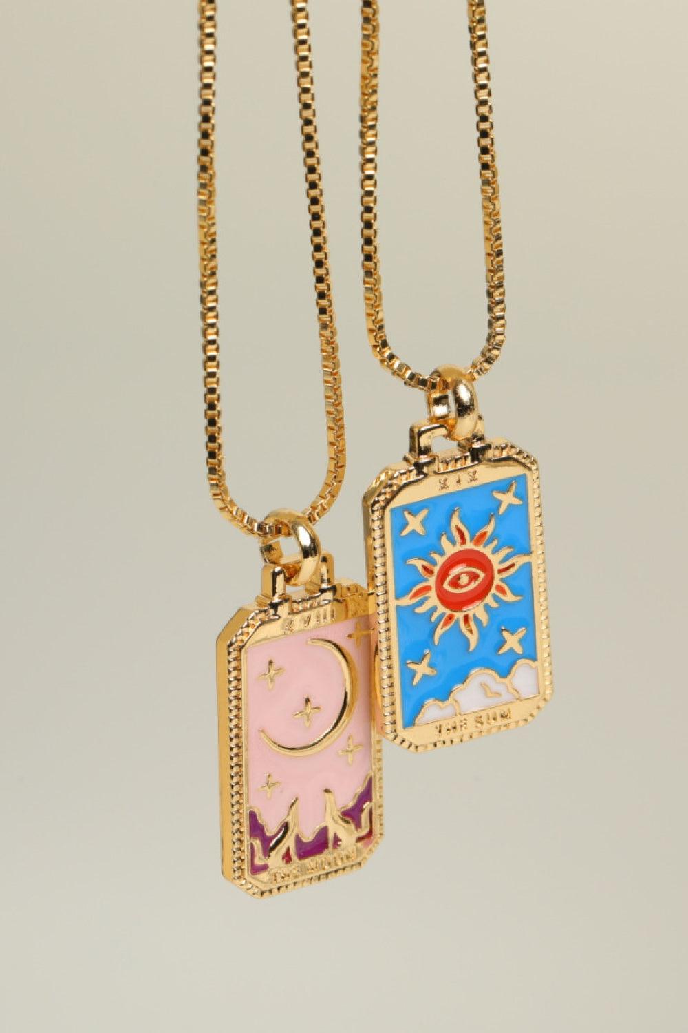 Tarot Card Pendant Copper Necklace Carauana Store