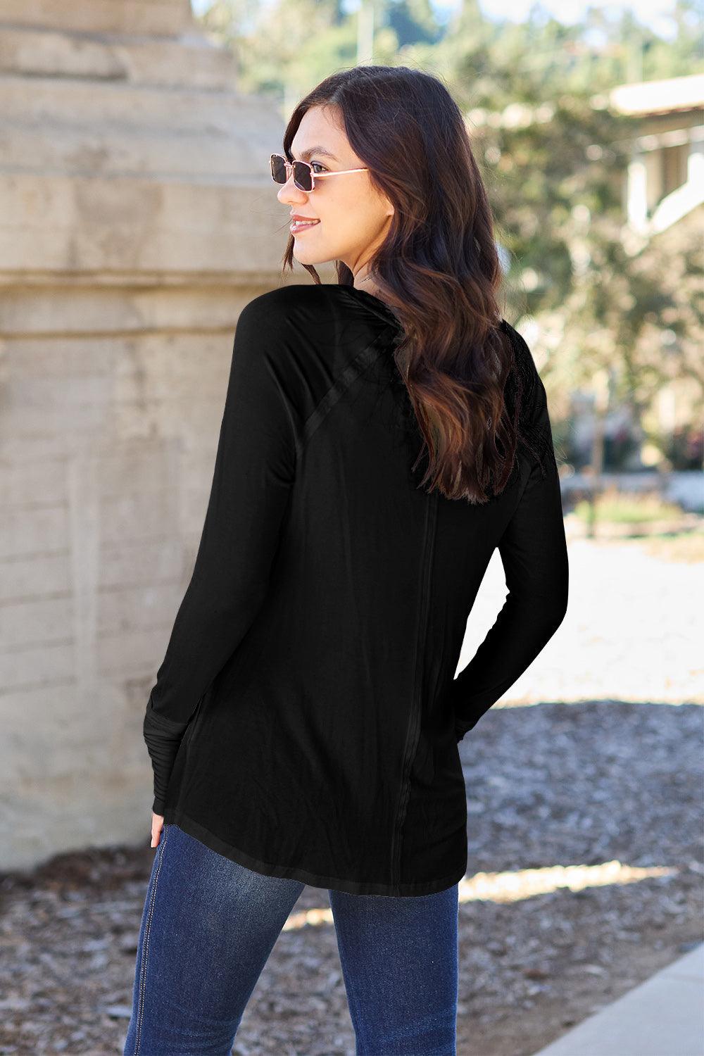 Basic Bae Full Size Round Neck Long Sleeve T-Shirt Carauana Store