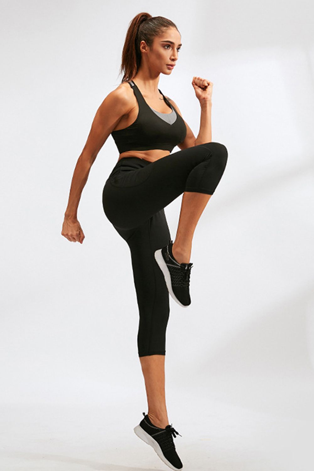 Slim Fit Wide Waistband Active Leggings with Pockets Carauana Store