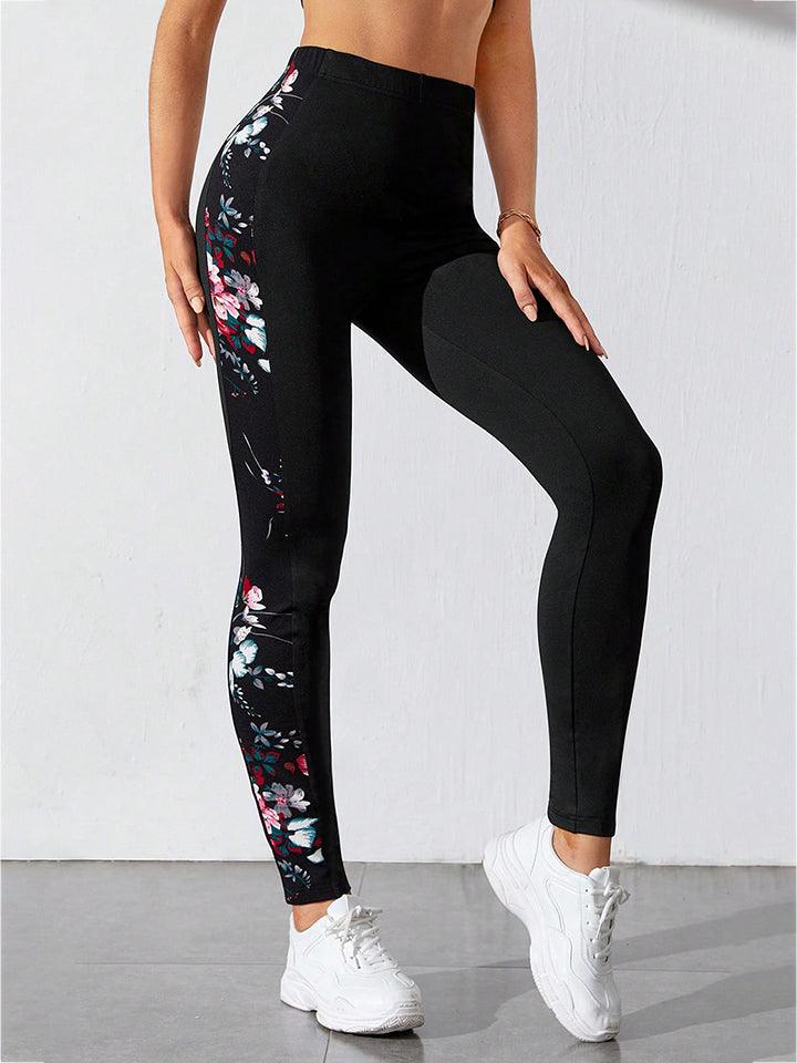 Floral Print Wide Waistband Pants Carauana Store