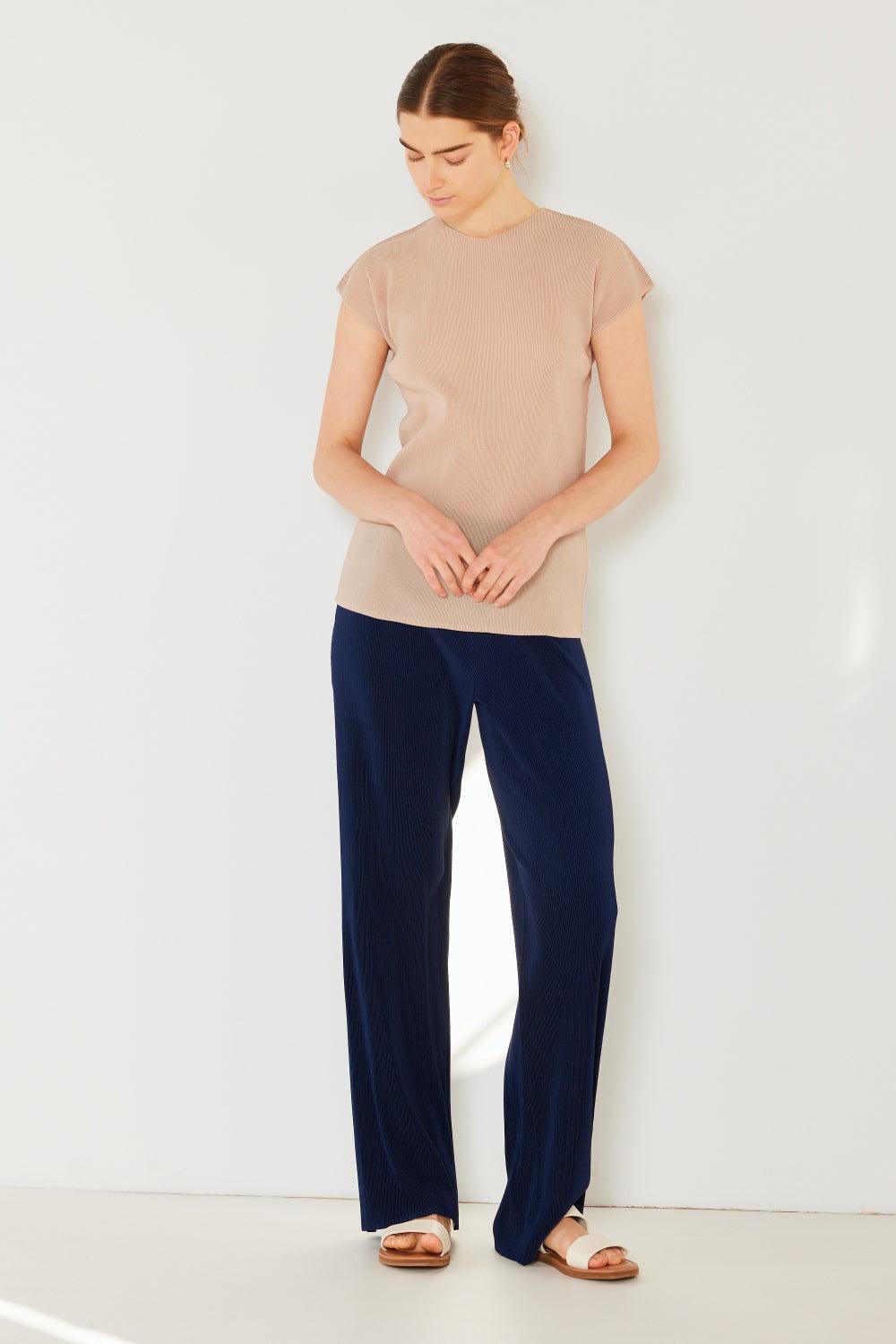 Marina West Swim Rib Pleated Cap Sleeve Top Carauana Store