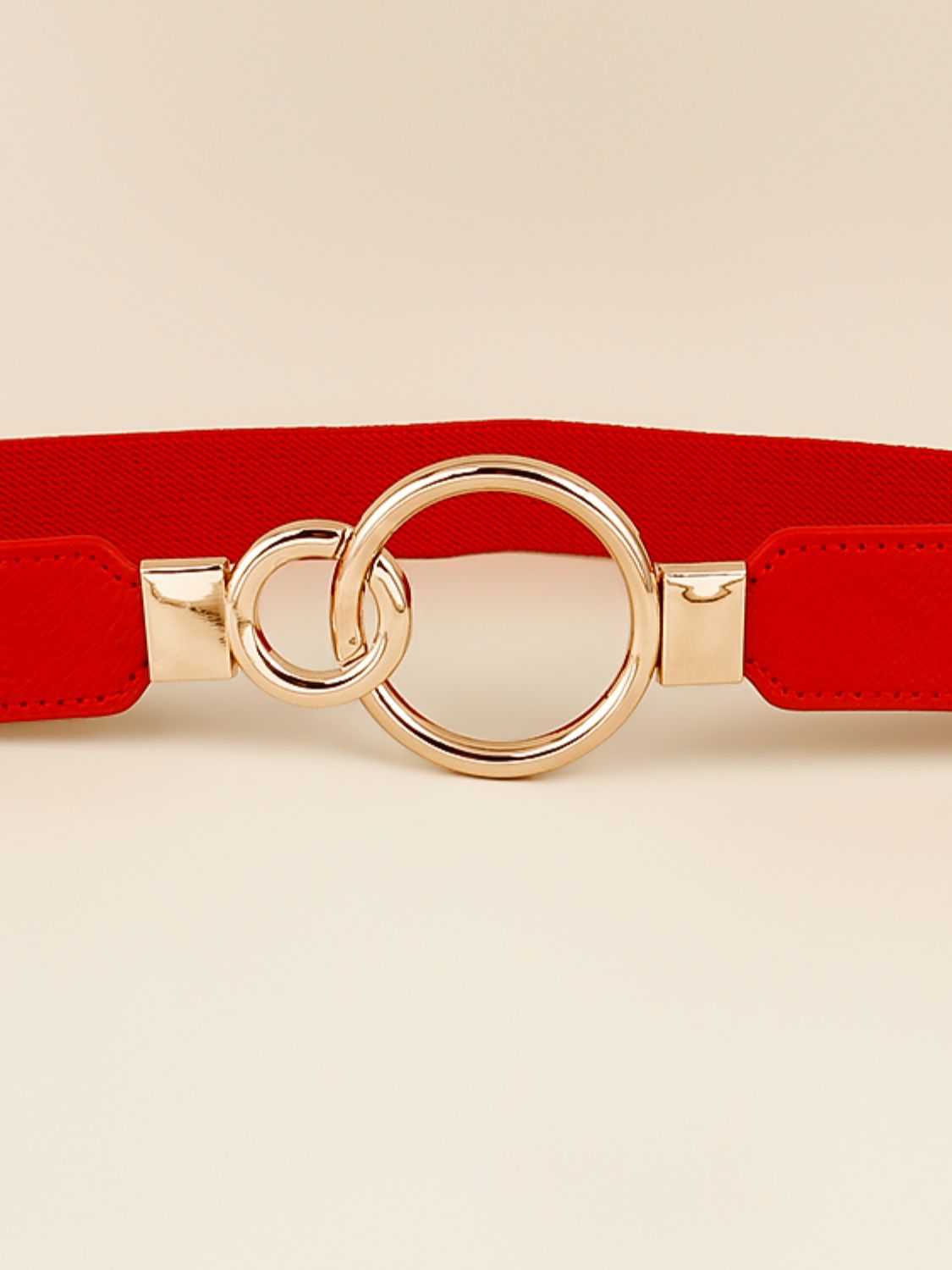 Double Ring Buckle Elastic PU Belt Carauana Store