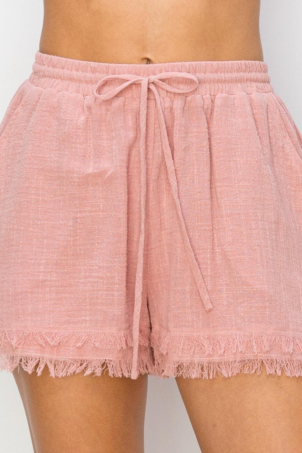 HYFVE Drawstring Frayed Shorts Carauana Store