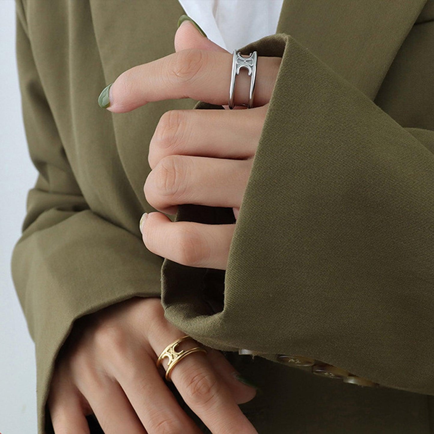 Titanium Steel Double-Layered Ring Carauana Store