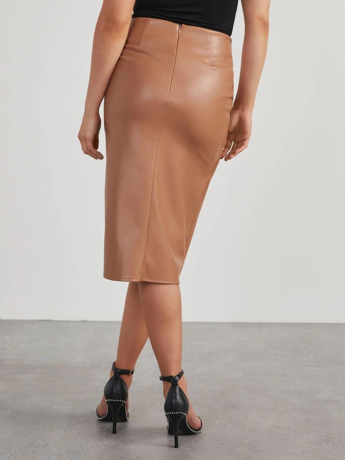 Twist Detail High Waist Skirt Carauana Store