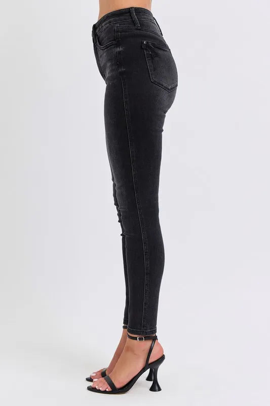Judy Blue Full Size Mid Rise Tummy Control Skinny Jeans Plus Size Carauana Store