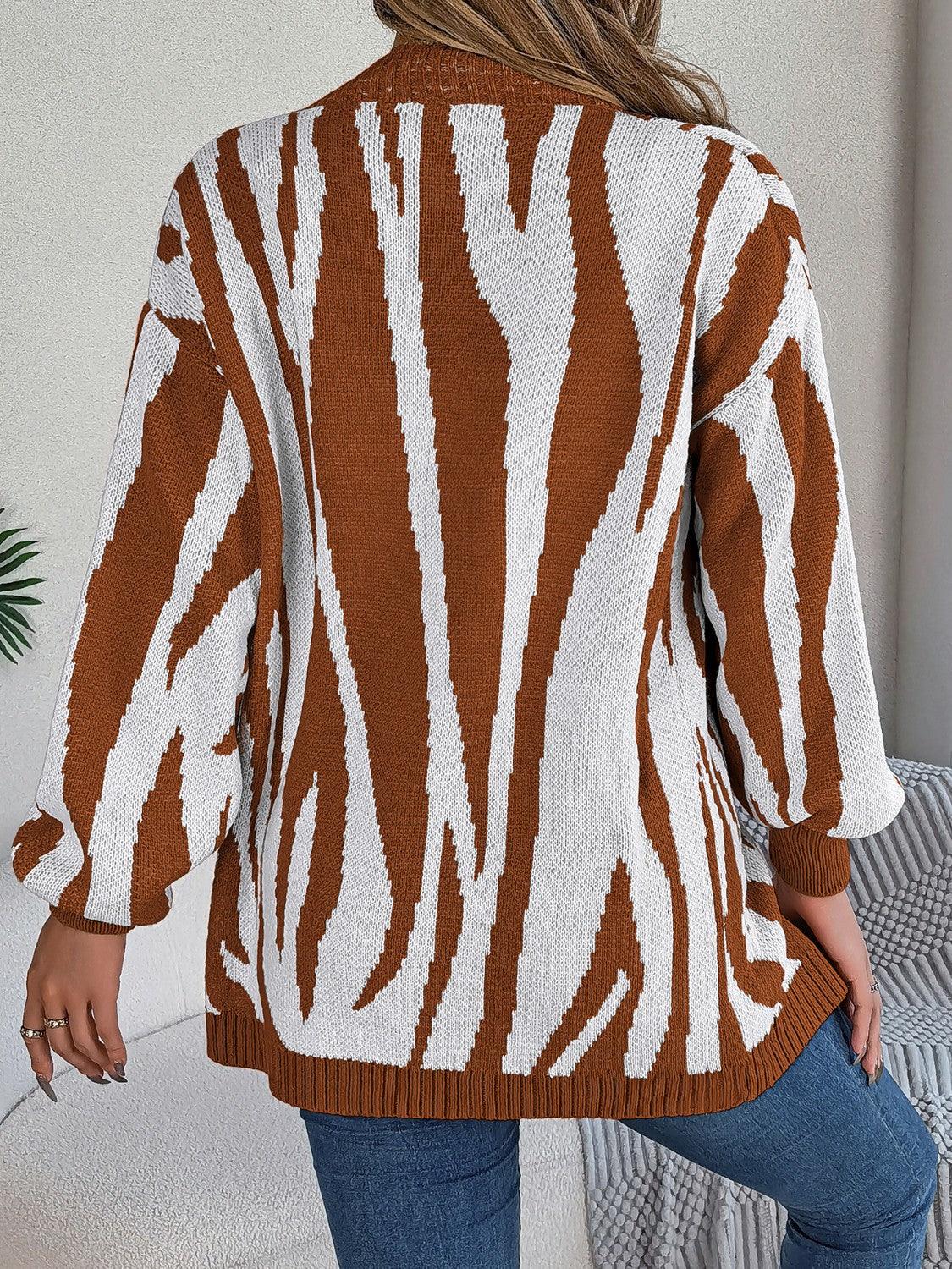 Open Front Animal Print Cardigan Carauana Store