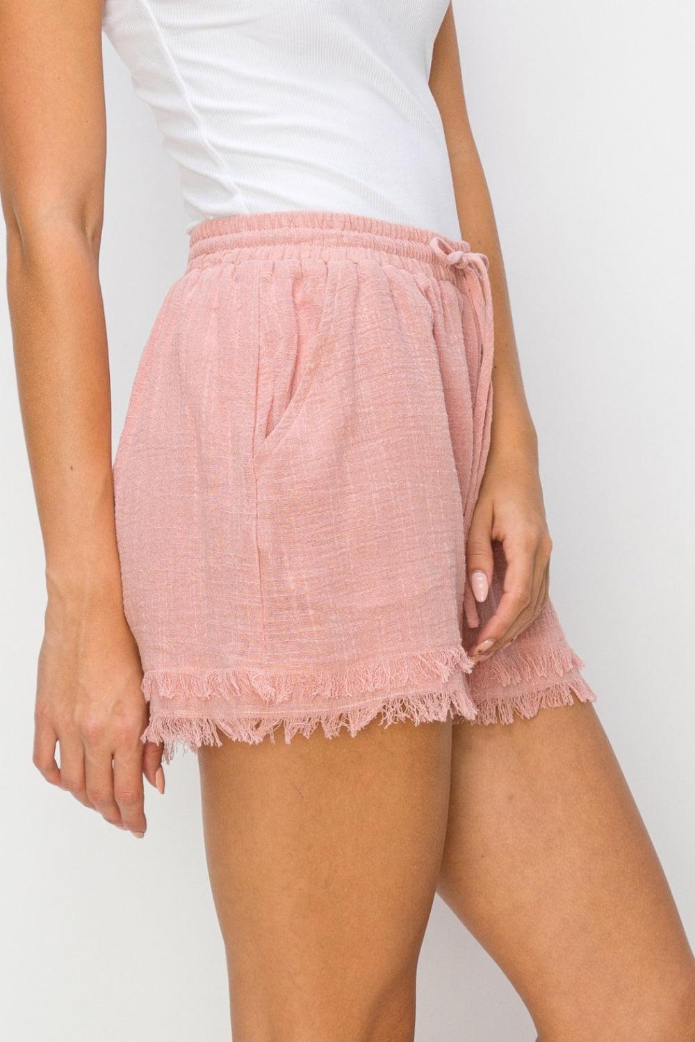 HYFVE Drawstring Frayed Shorts Carauana Store