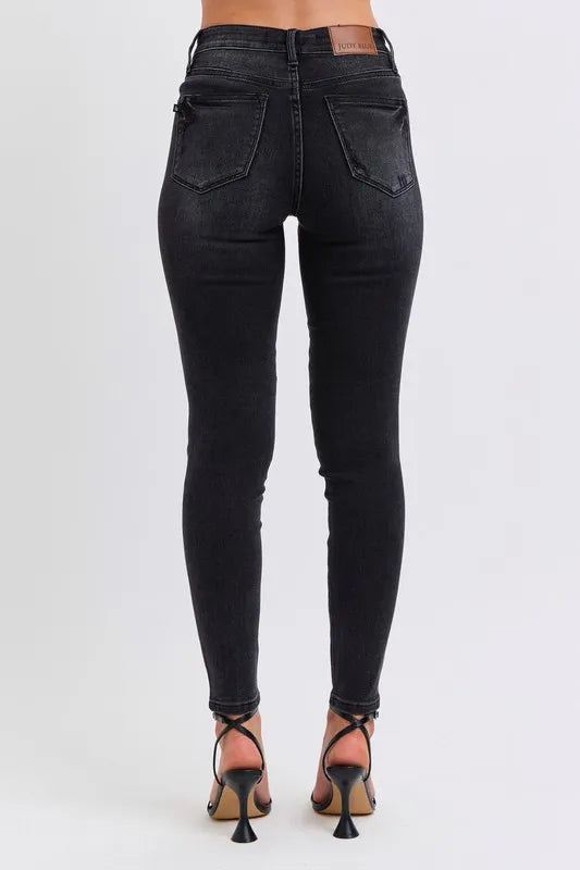 Judy Blue Full Size Mid Rise Tummy Control Skinny Jeans Plus Size Carauana Store
