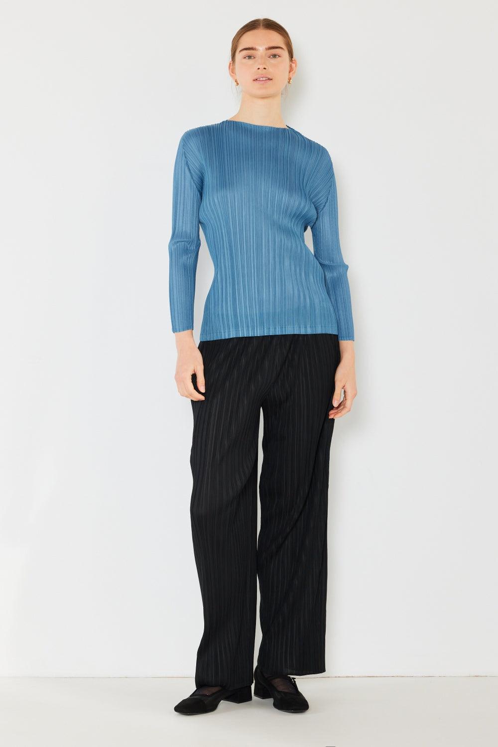 Marina West Swim Pleated Long Sleeve Boatneck Top Carauana Store