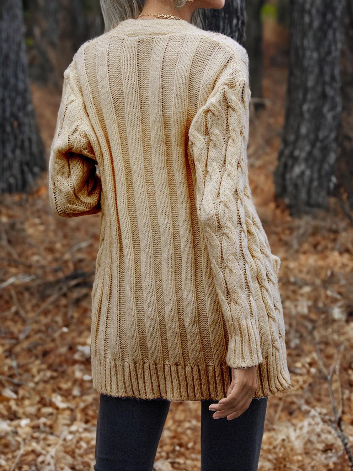 Cable-Knit Button Down Cardigan Carauana Store