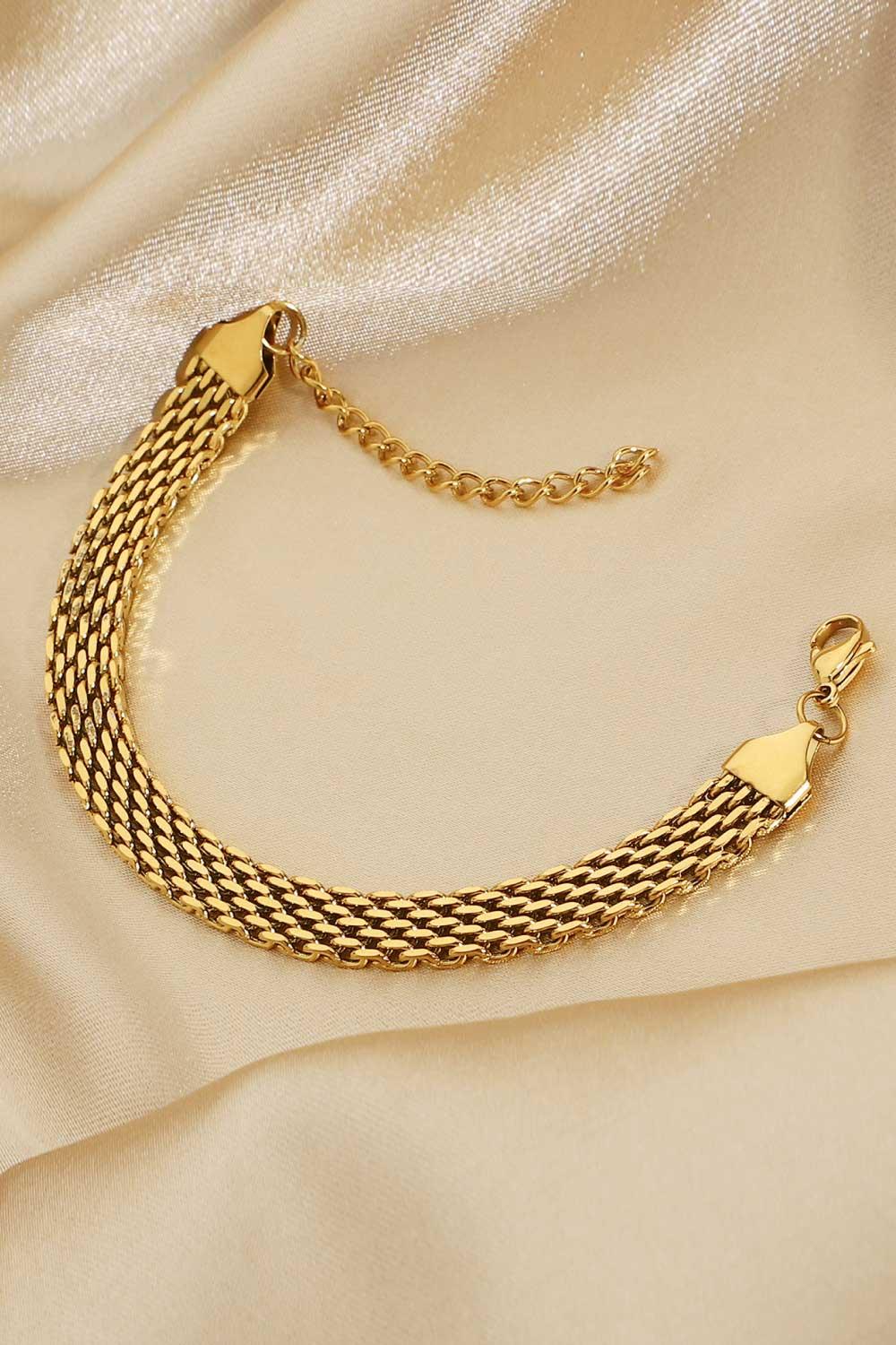 18K Gold-Plated Wide Chain Bracelet Carauana Store