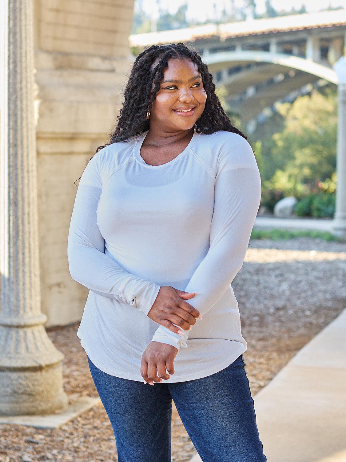 Basic Bae Full Size Round Neck Long Sleeve T-Shirt Carauana Store