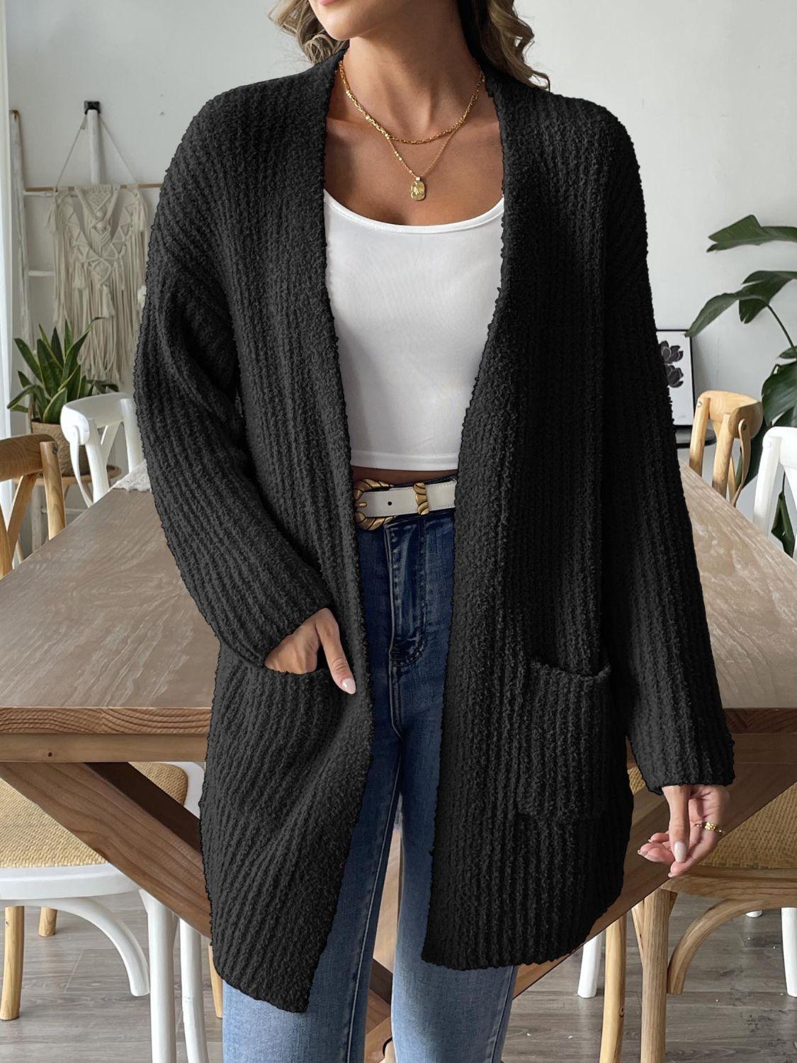 Open Front Long Sleeve Cardigan Carauana Store