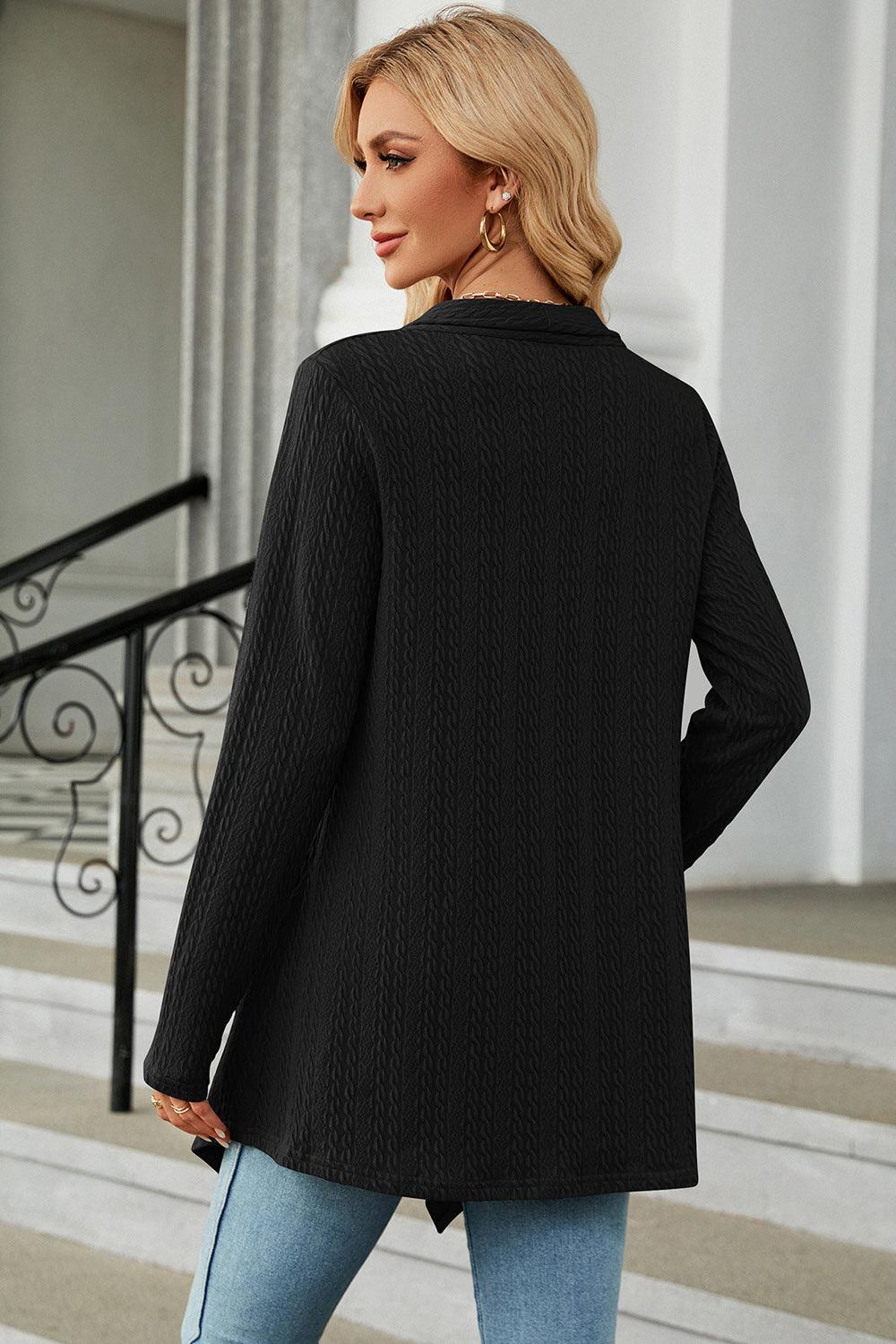 Open Front Long Sleeve Cardigan Carauana Store