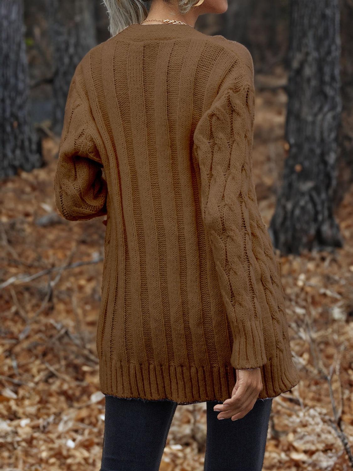 Cable-Knit Button Down Cardigan Carauana Store