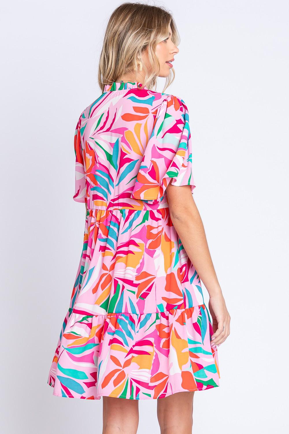 GeeGee Floral Ruffled Mini Dress Carauana Store