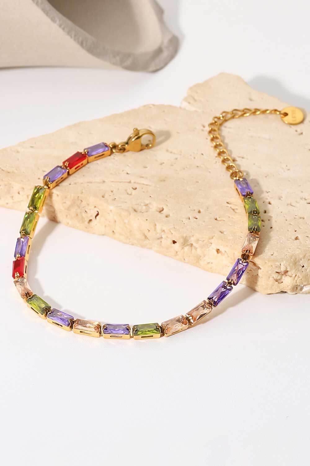 18K Gold Plated Multicolored Cubic Zirconia Bracelet Carauana Store
