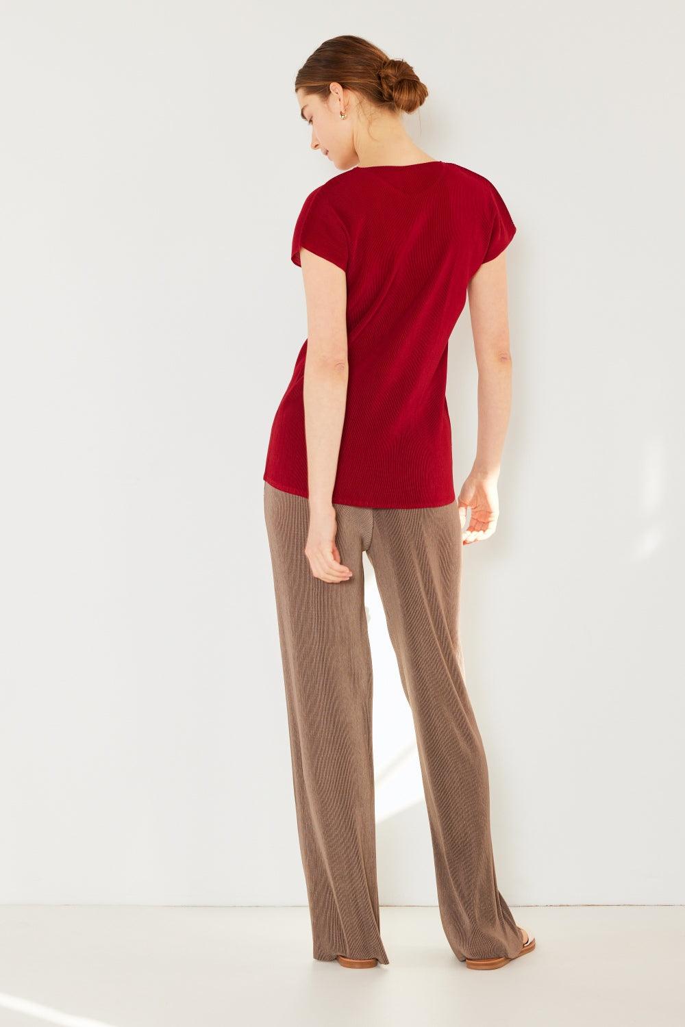 Marina West Swim Rib Pleated Cap Sleeve Top Carauana Store