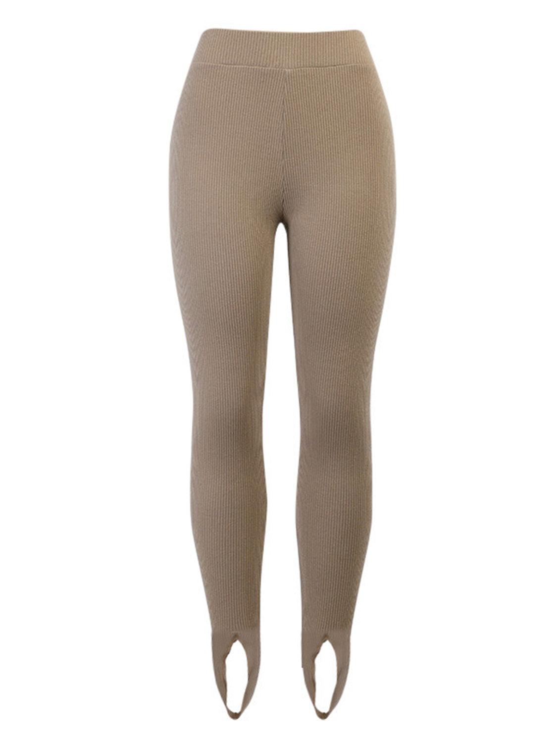 Ribbed Mid Waist Leggings Carauana Store