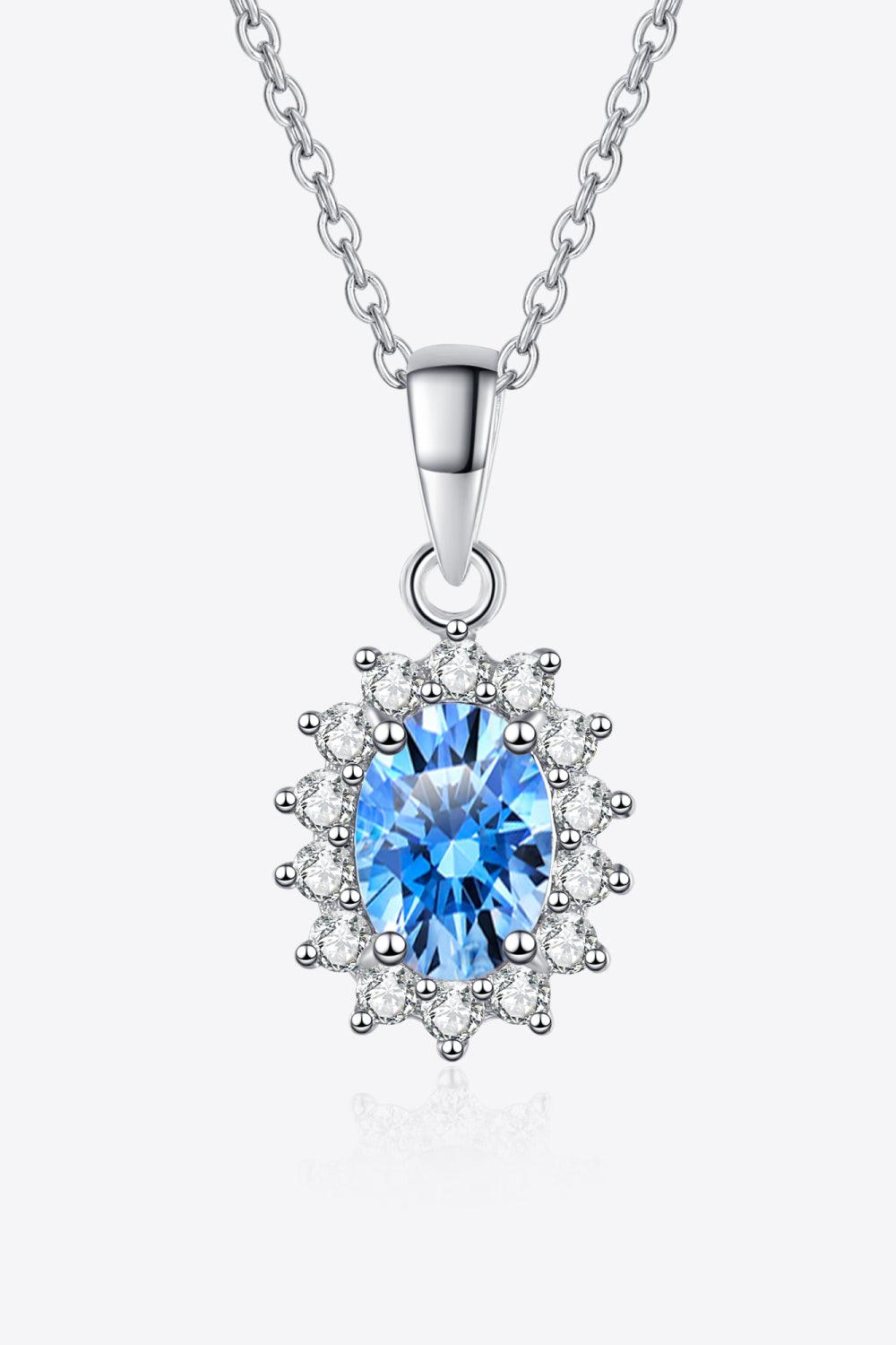 1 Carat Moissanite 925 Sterling Silver Necklace Carauana Store