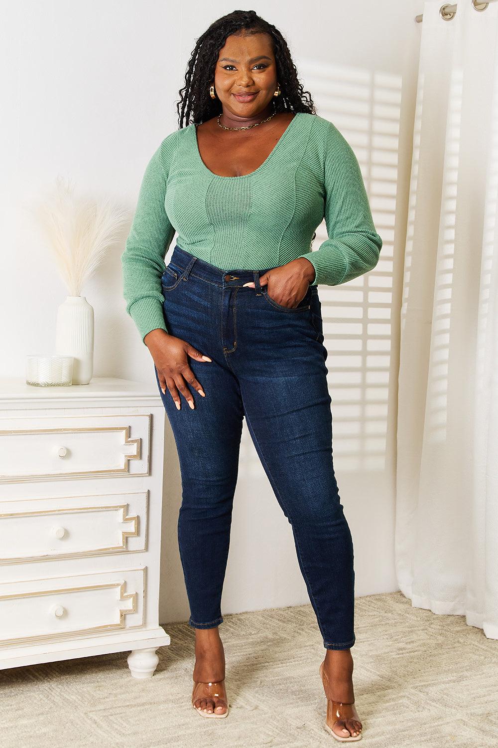 Basic Bae Scoop Neck Long Sleeve Top Carauana Store