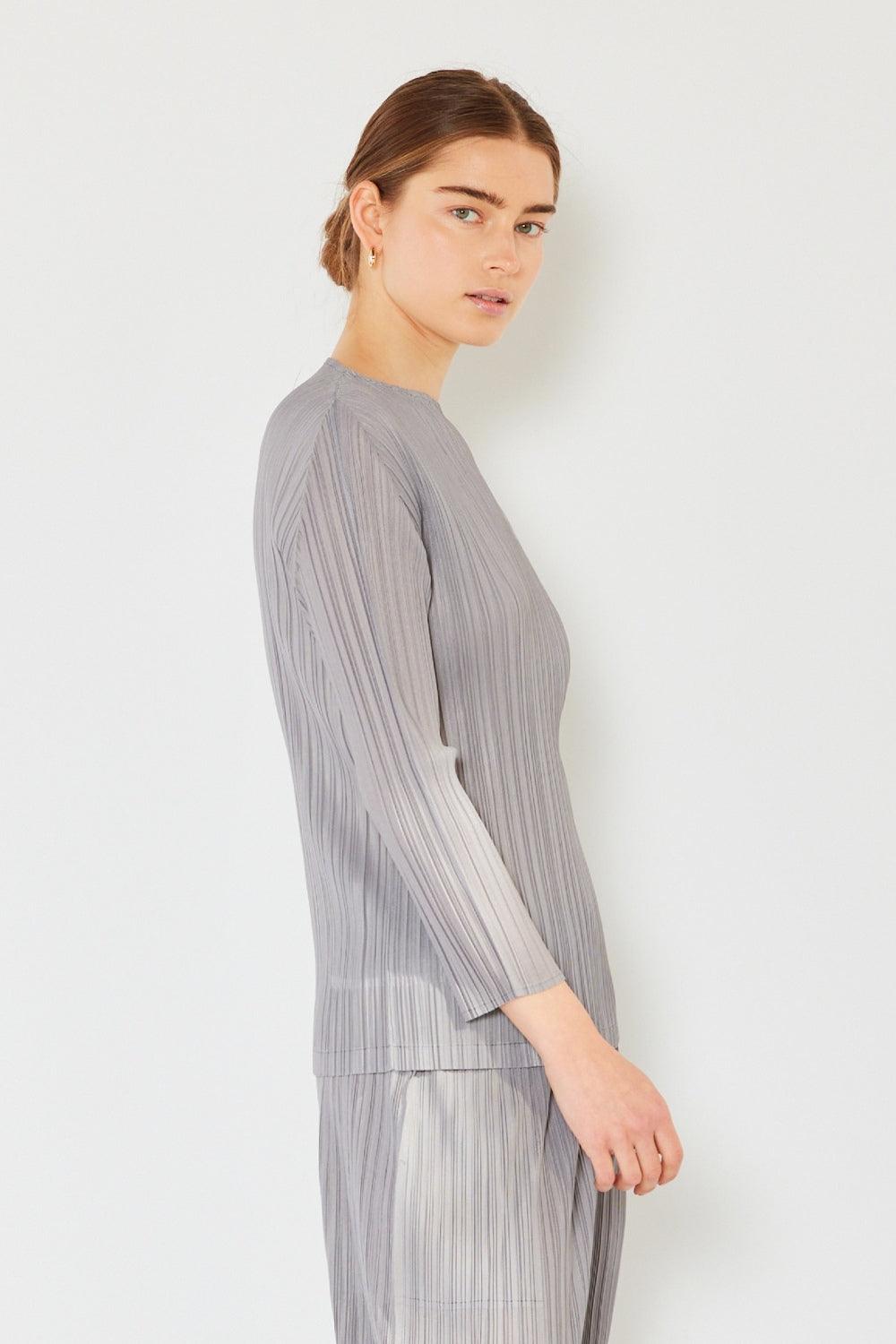 Marina West Swim Pleated Long Sleeve Boatneck Top Carauana Store