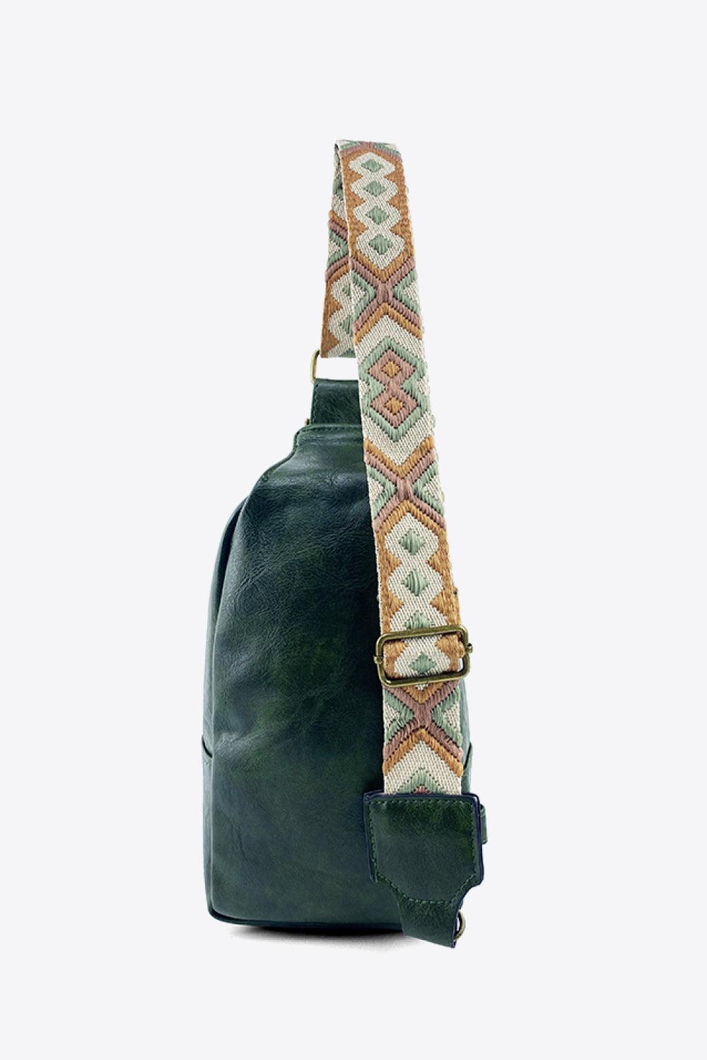 Random Pattern Adjustable Strap PU Leather Sling Bag Carauana Store