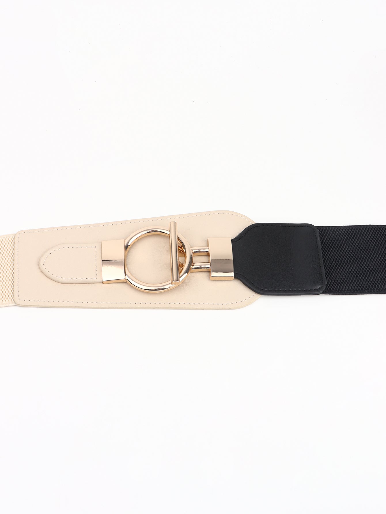 PU Elastic Wide Belt with Alloy Buckle Carauana Store