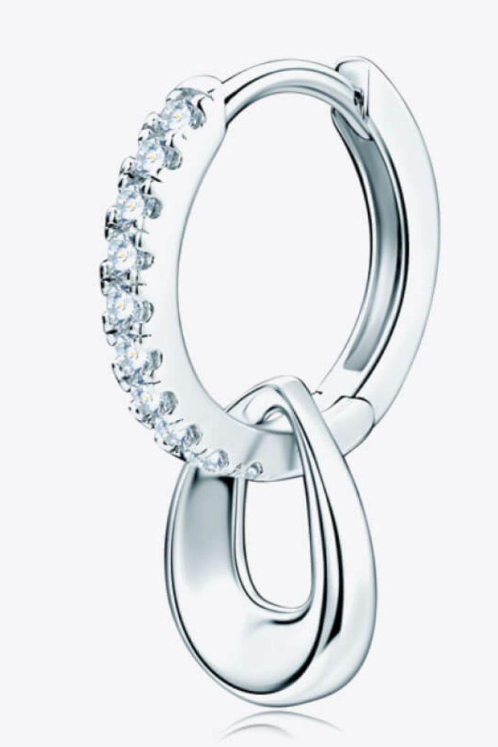 925 Sterling Silver Moissanite Double Hoop Earrings Carauana Store