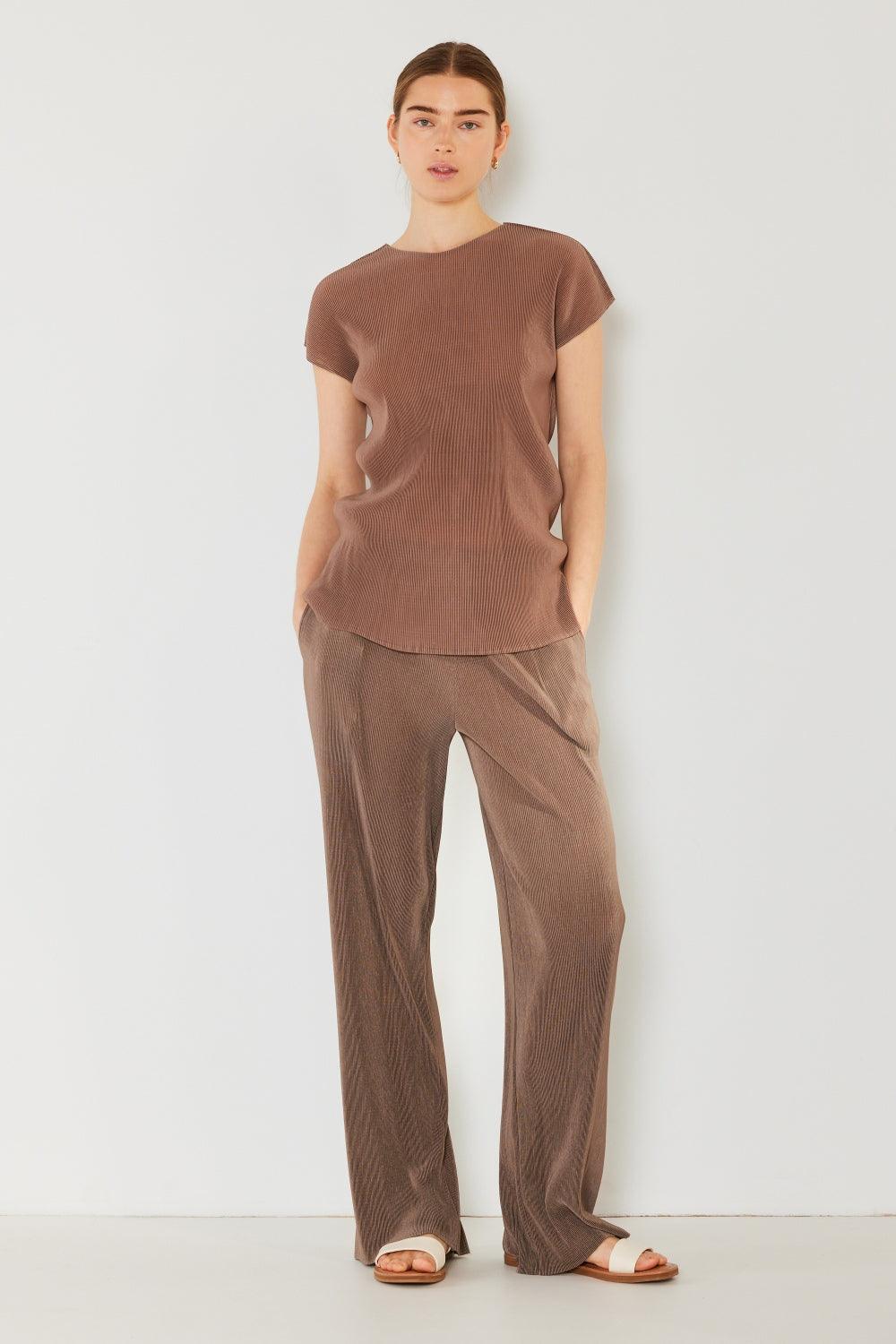 Marina West Swim Rib Pleated Cap Sleeve Top Carauana Store