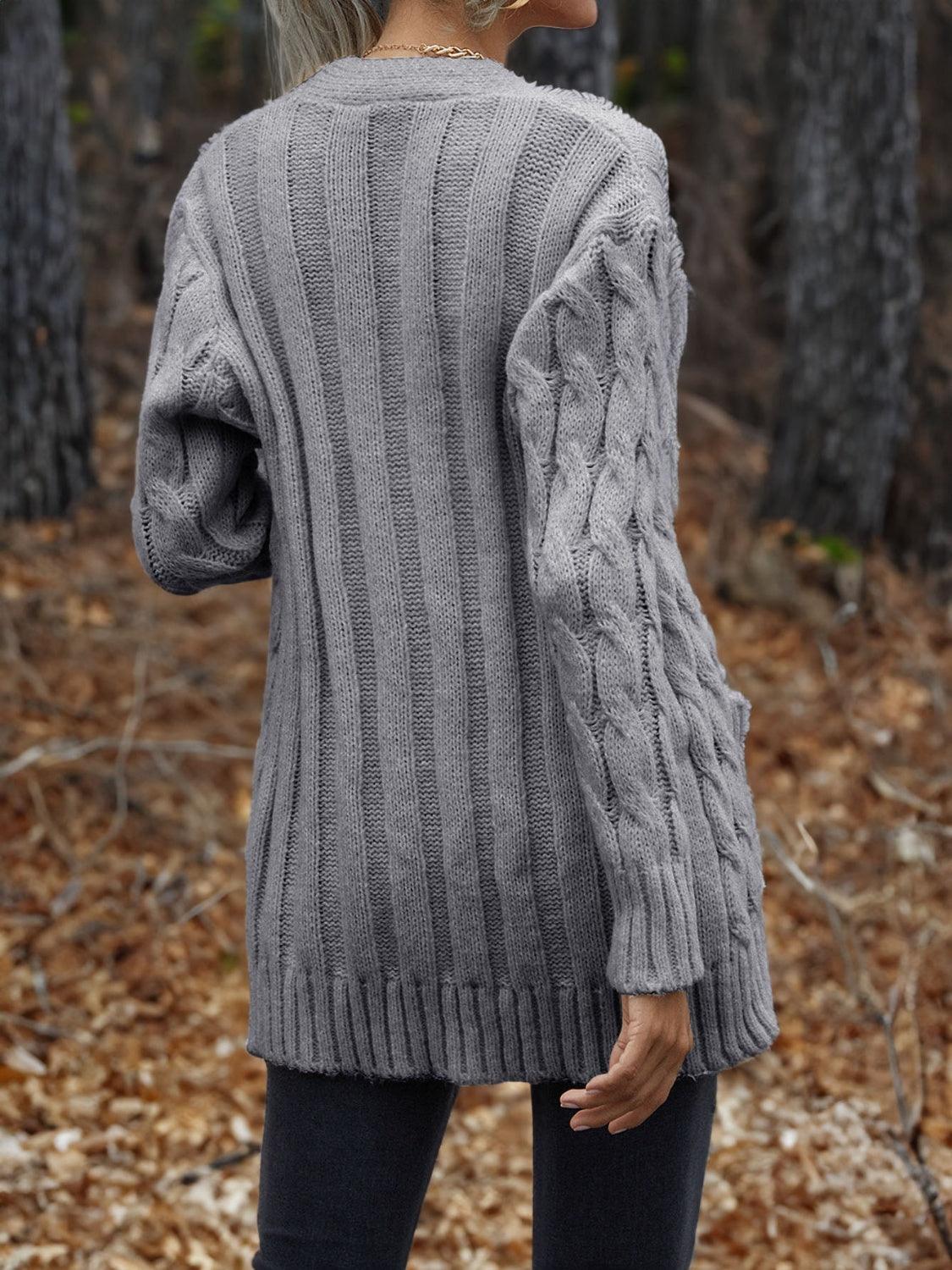Cable-Knit Button Down Cardigan Carauana Store