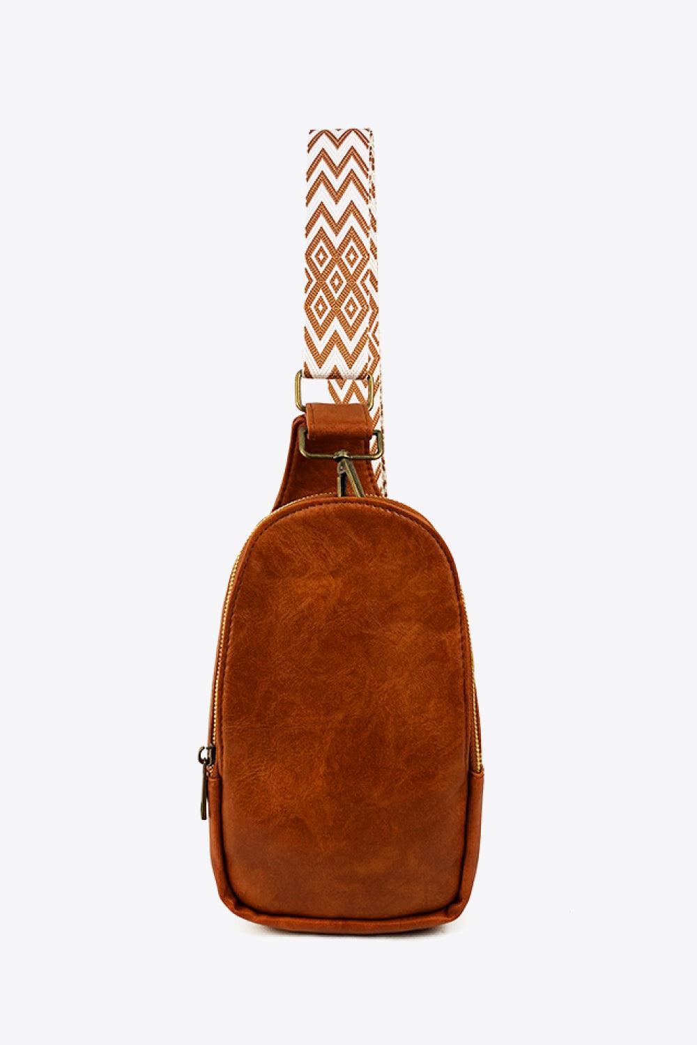 Random Pattern Adjustable Strap PU Leather Sling Bag Carauana Store