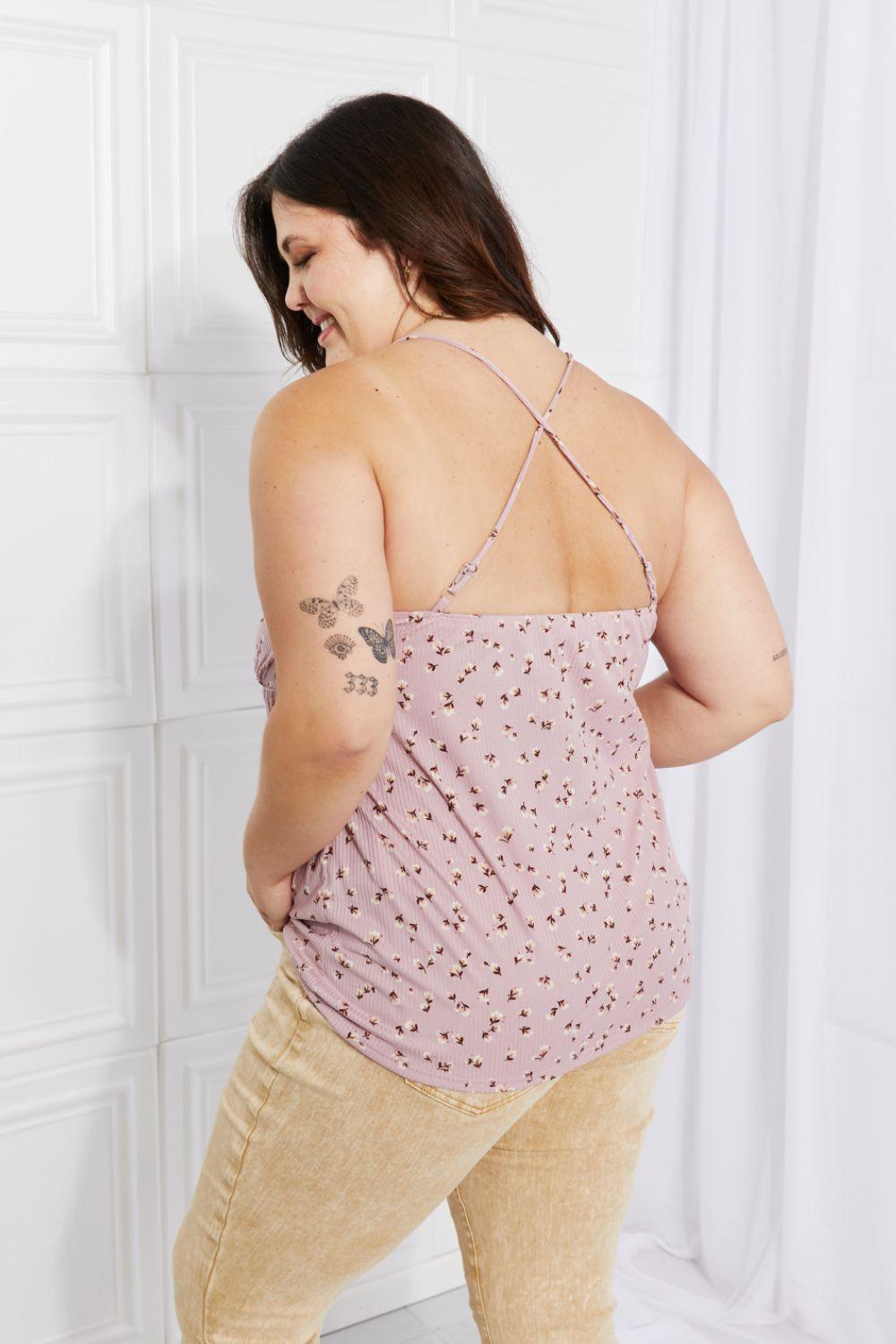 Culture Code Full Size Taste of Spring Ruffle Sleeveless Top Carauana Store