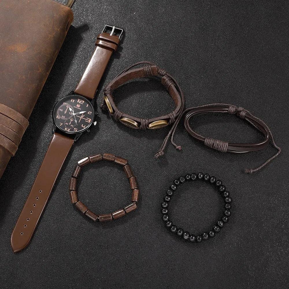 Elevate Your Style with SHAARMS Retro Big Dial Quartz Wristwatch Set Carauana Store