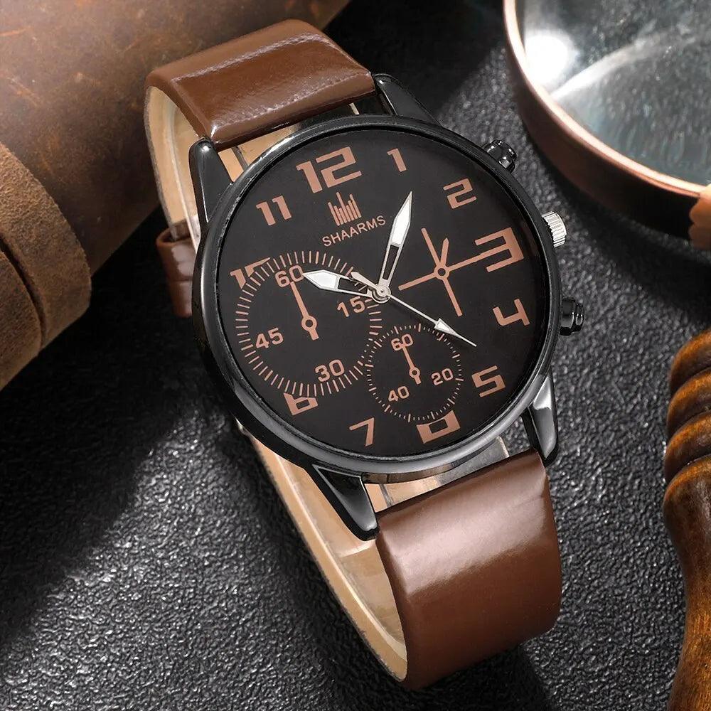 Elevate Your Style with SHAARMS Retro Big Dial Quartz Wristwatch Set Carauana Store