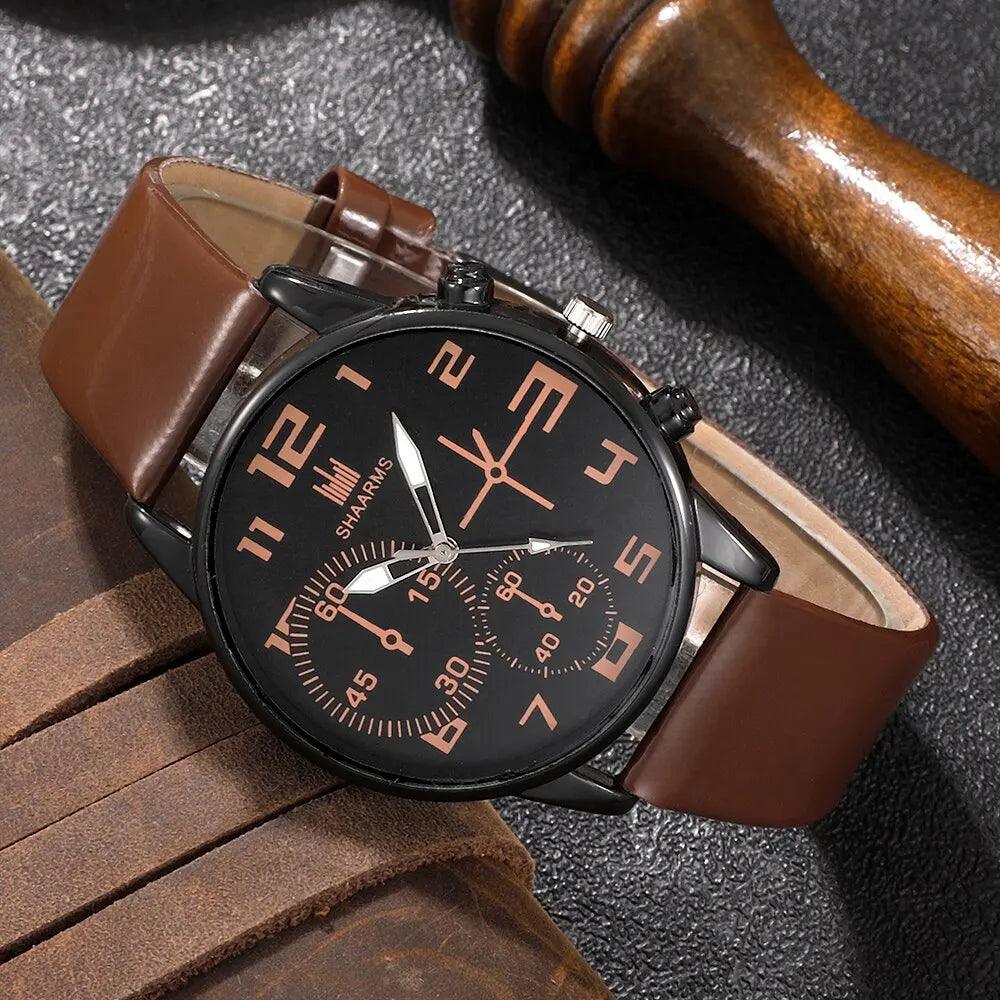 Elevate Your Style with SHAARMS Retro Big Dial Quartz Wristwatch Set Carauana Store