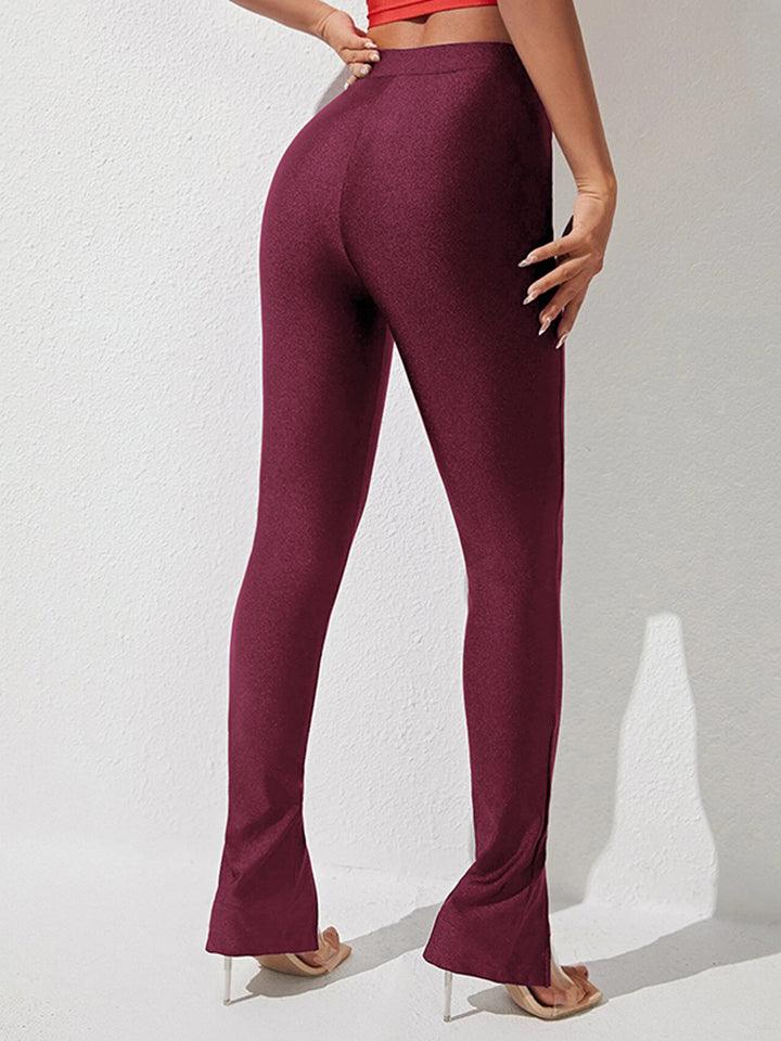 High Waist Slit Skinny Pants Carauana Store